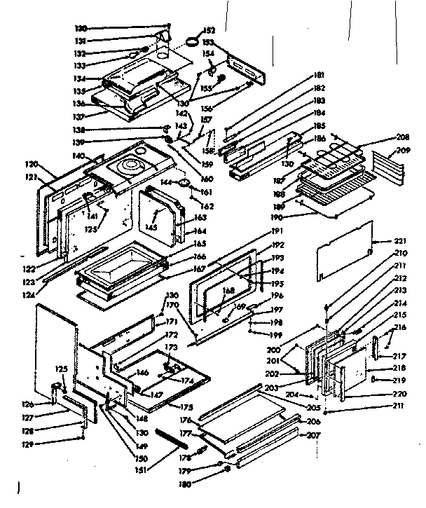 Kenmore 1039886961 upper oven body section diagram