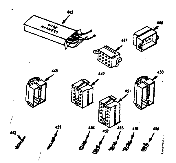 Kenmore 1039886961 wire harnesses and components diagram