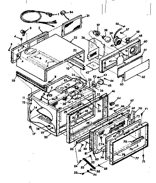 Kenmore 1039927212 oven section diagram