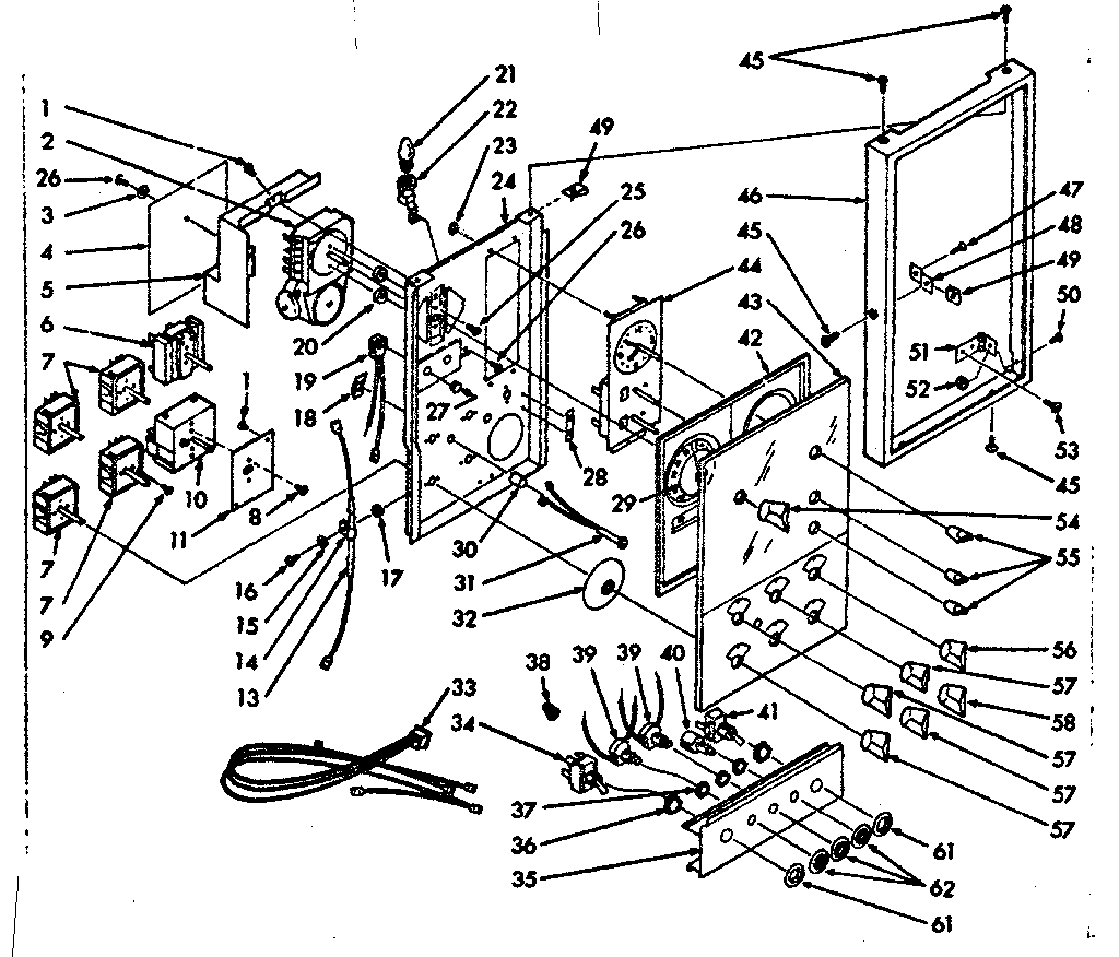 Kenmore 1039957061 control panel diagram