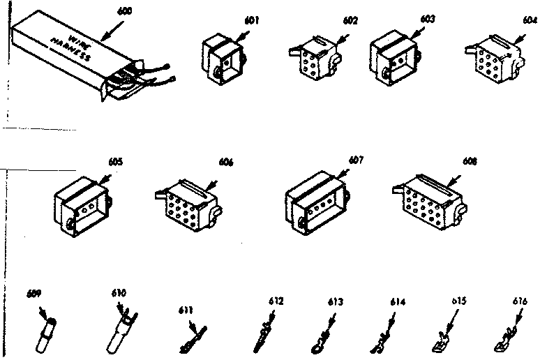 Kenmore 1039957061 wire harnesses & components diagram