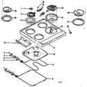 Kenmore 1196487240 main top & oven units diagram
