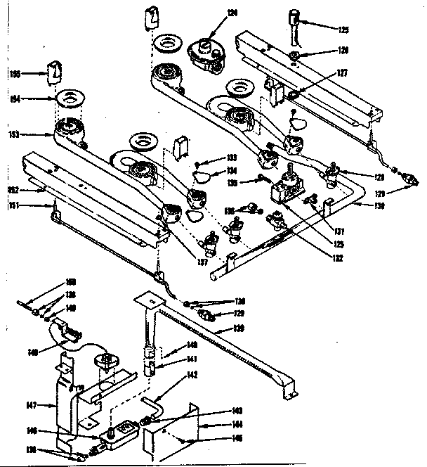Kenmore 1197457210 oven and top burner diagram