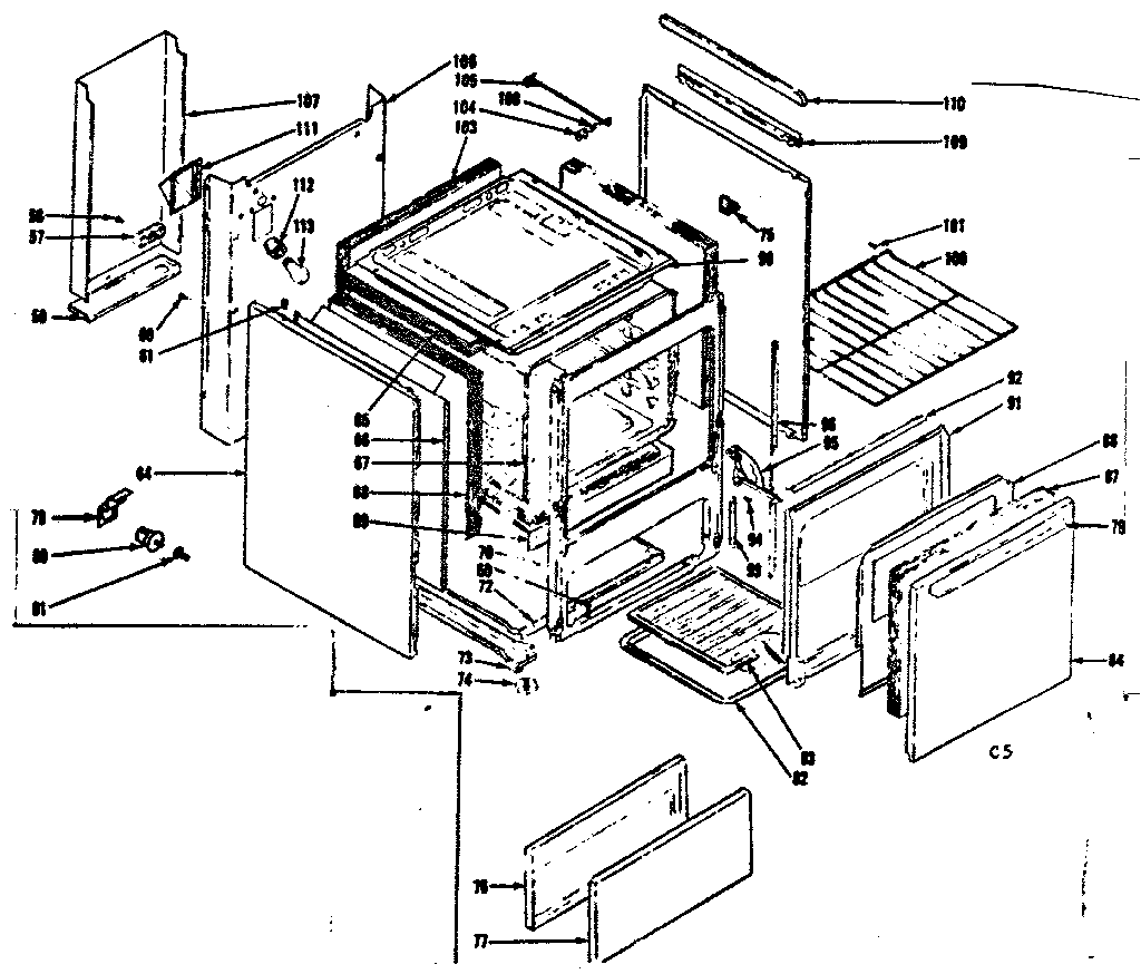 Kenmore 1199017210 body section diagram