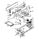 Kenmore 6286227210 backguard and cooktop assembly diagram