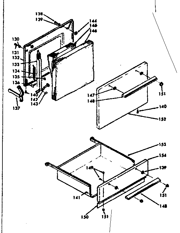 Kenmore 6286227240 door and drawer diagram