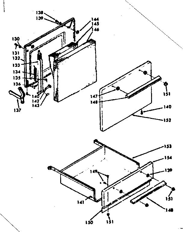 Kenmore 6286227310 door and drawer diagram