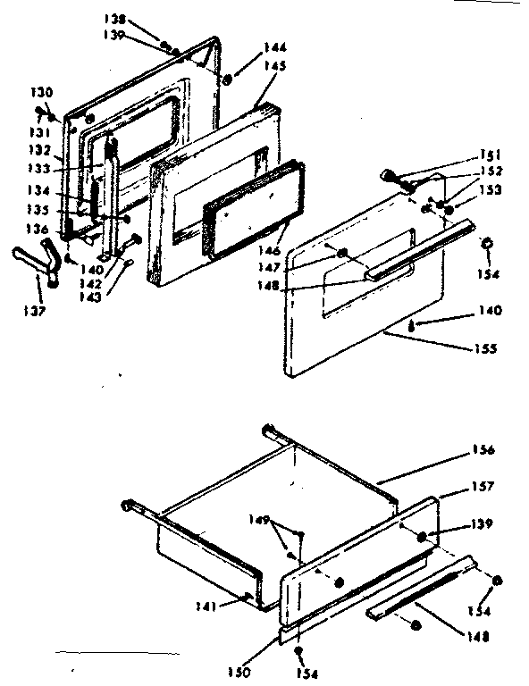 Kenmore 6286247240 door and drawer diagram
