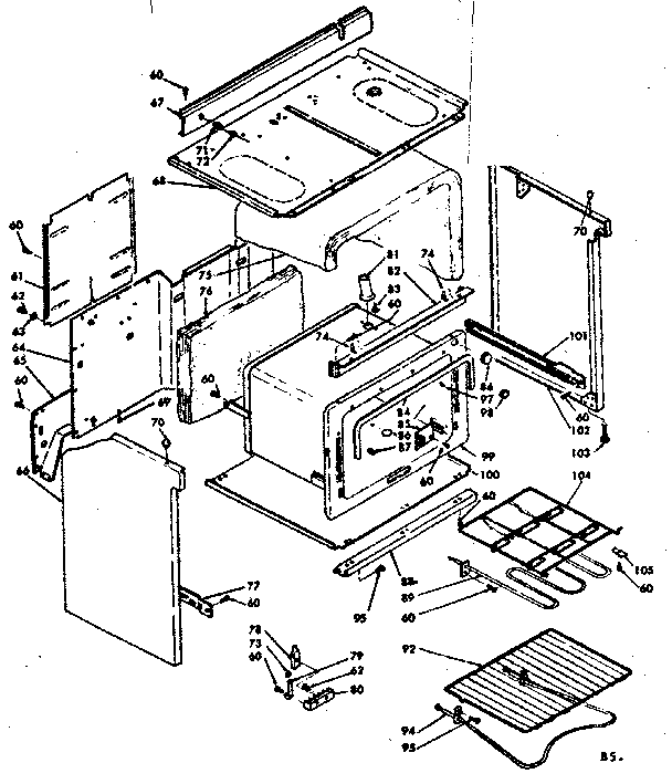 Kenmore 6286287240 body assembly diagram