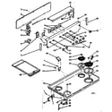 Kenmore 6286327310 backguard and cooktop assembly diagram
