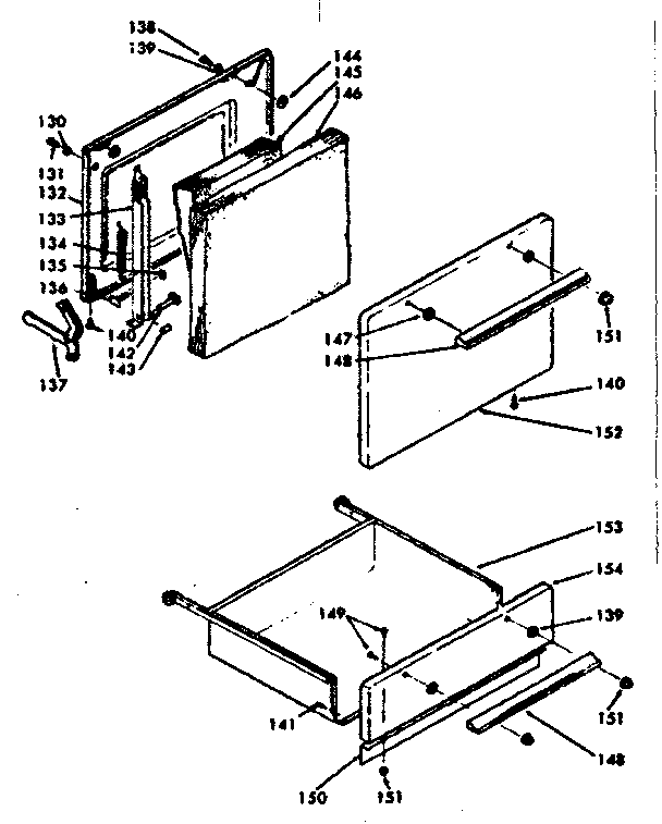 Kenmore 6286317320 door and drawer diagram
