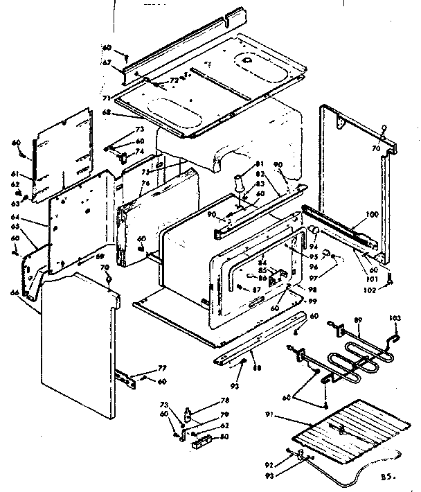 Kenmore 6286367360 body assembly diagram