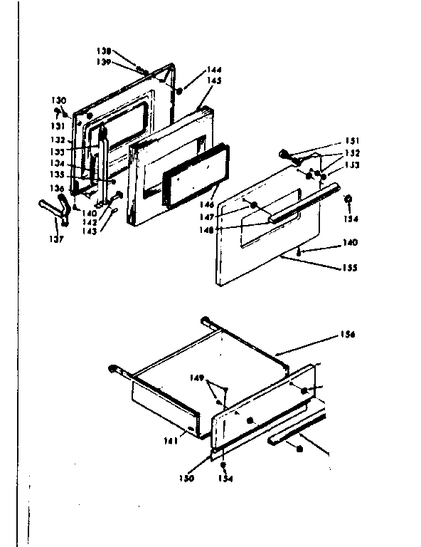 Kenmore 6286367360 door and drawer diagram