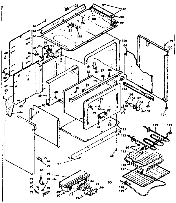 Kenmore 6286427340 body assembly diagram