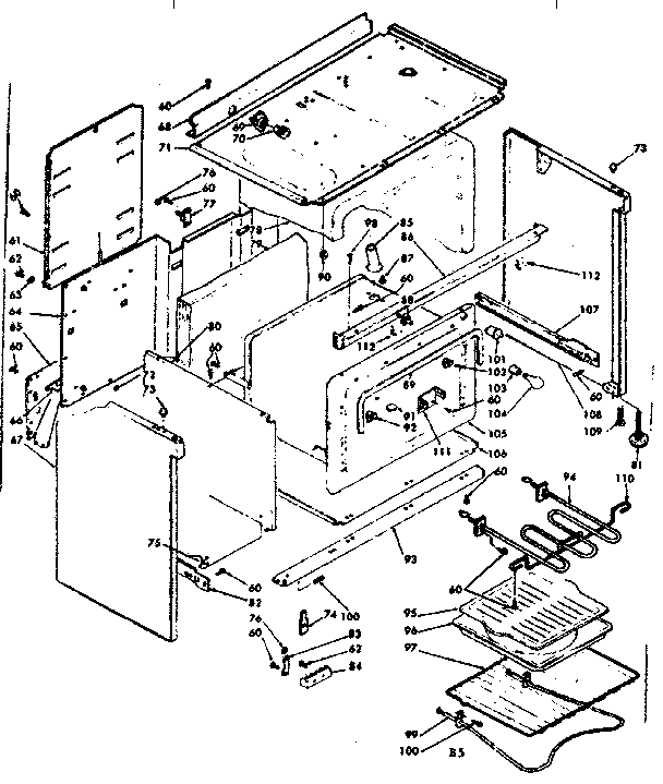 Kenmore 6289407360 body assembly diagram
