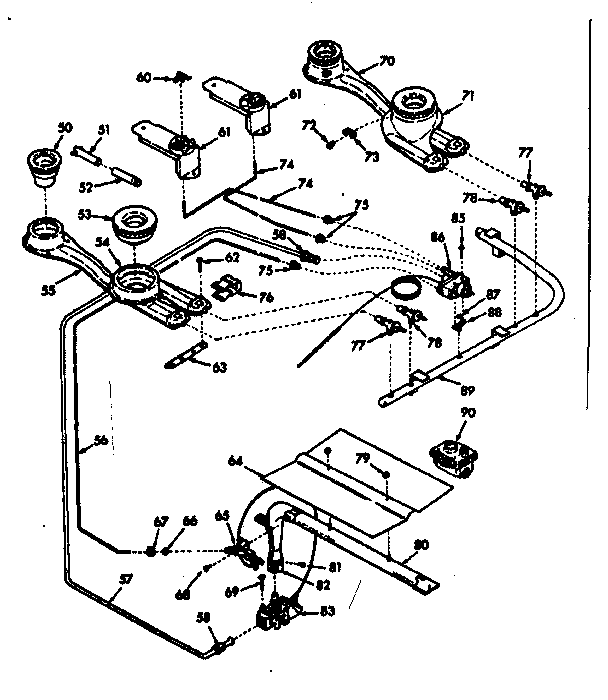 Kenmore 6476037240 burner section diagram