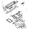 Kenmore 6476057220 backguard and main top section diagram