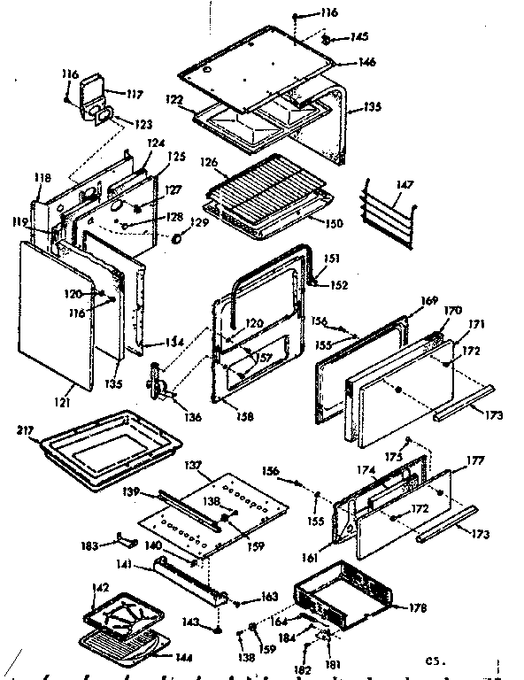 Kenmore 6476137260 body section diagram