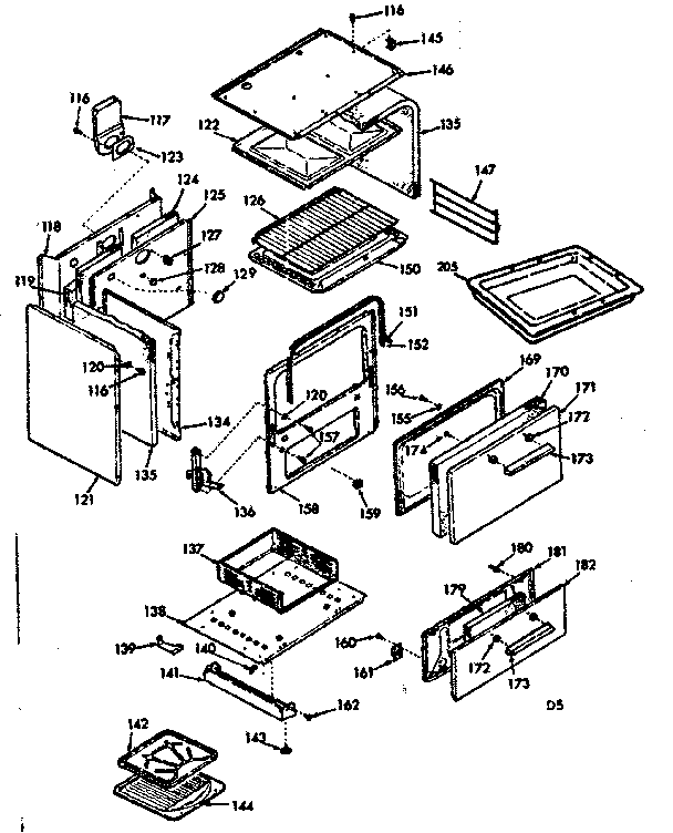 Kenmore 6477207320 body section diagram