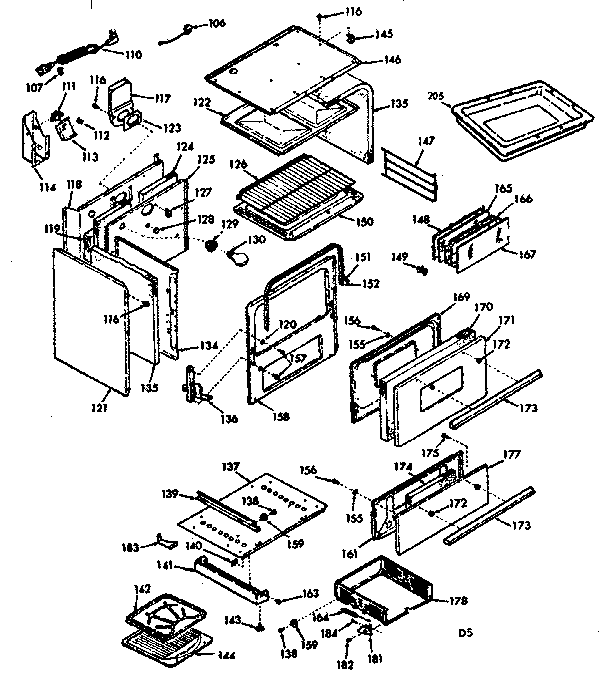 Kenmore 6477227340 body section diagram