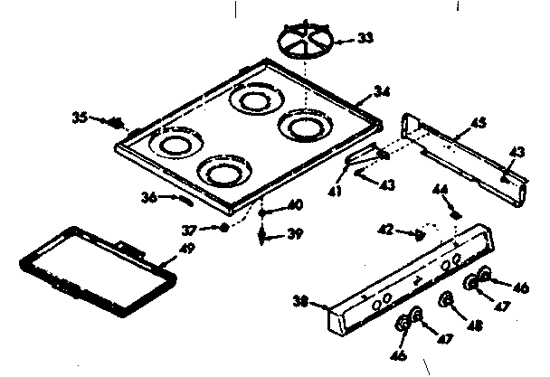 Kenmore 6477237360 main top section diagram