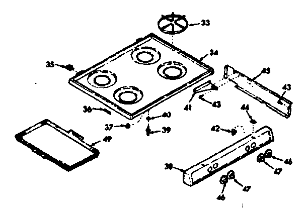 Kenmore 6477247320 main top section diagram