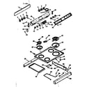 Kenmore 6479127360 backguard & main top section diagram