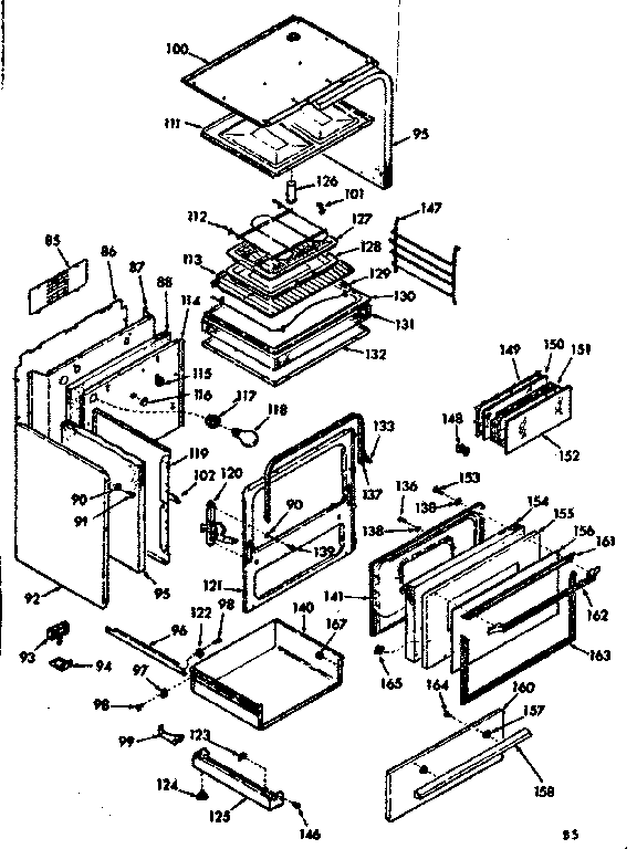 Kenmore 6479167360 body section diagram