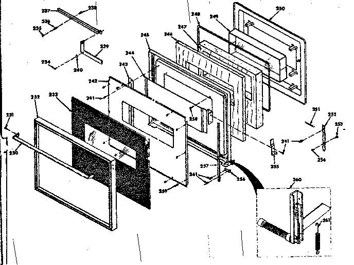Kenmore 8504277261 upper black glass door diagram