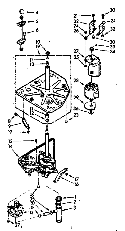 Kenmore 1107003410 drive system diagram