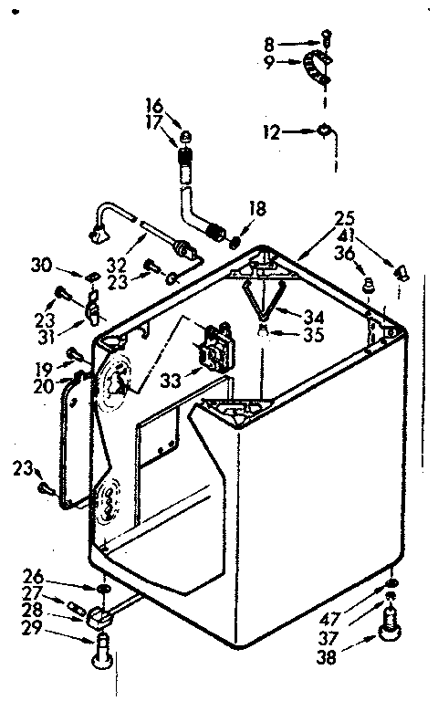 Kenmore 1107204610 cabinet parts diagram