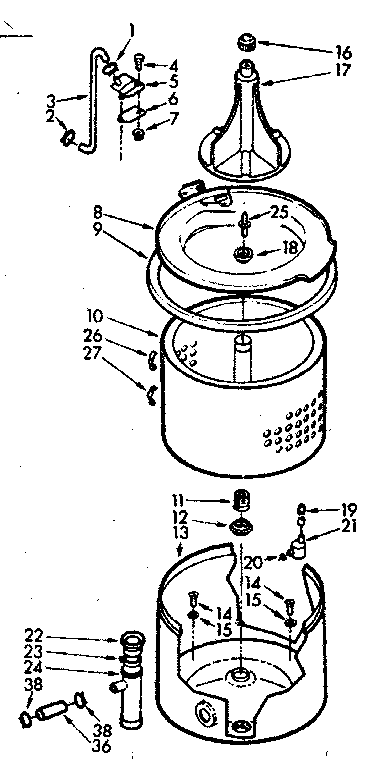Kenmore 1107204610 tub and basket assembly diagram