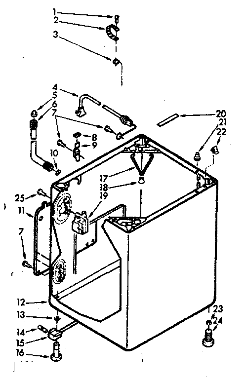 Kenmore 1107204611 cabinet parts diagram