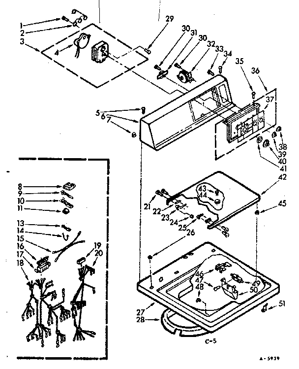 Kenmore 1107204611 top and console assembly diagram