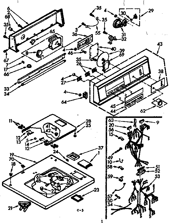 Kenmore 1107205800 top and console assembly diagram