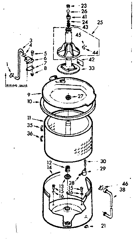 Kenmore 1107205900 tub and basket assembly diagram