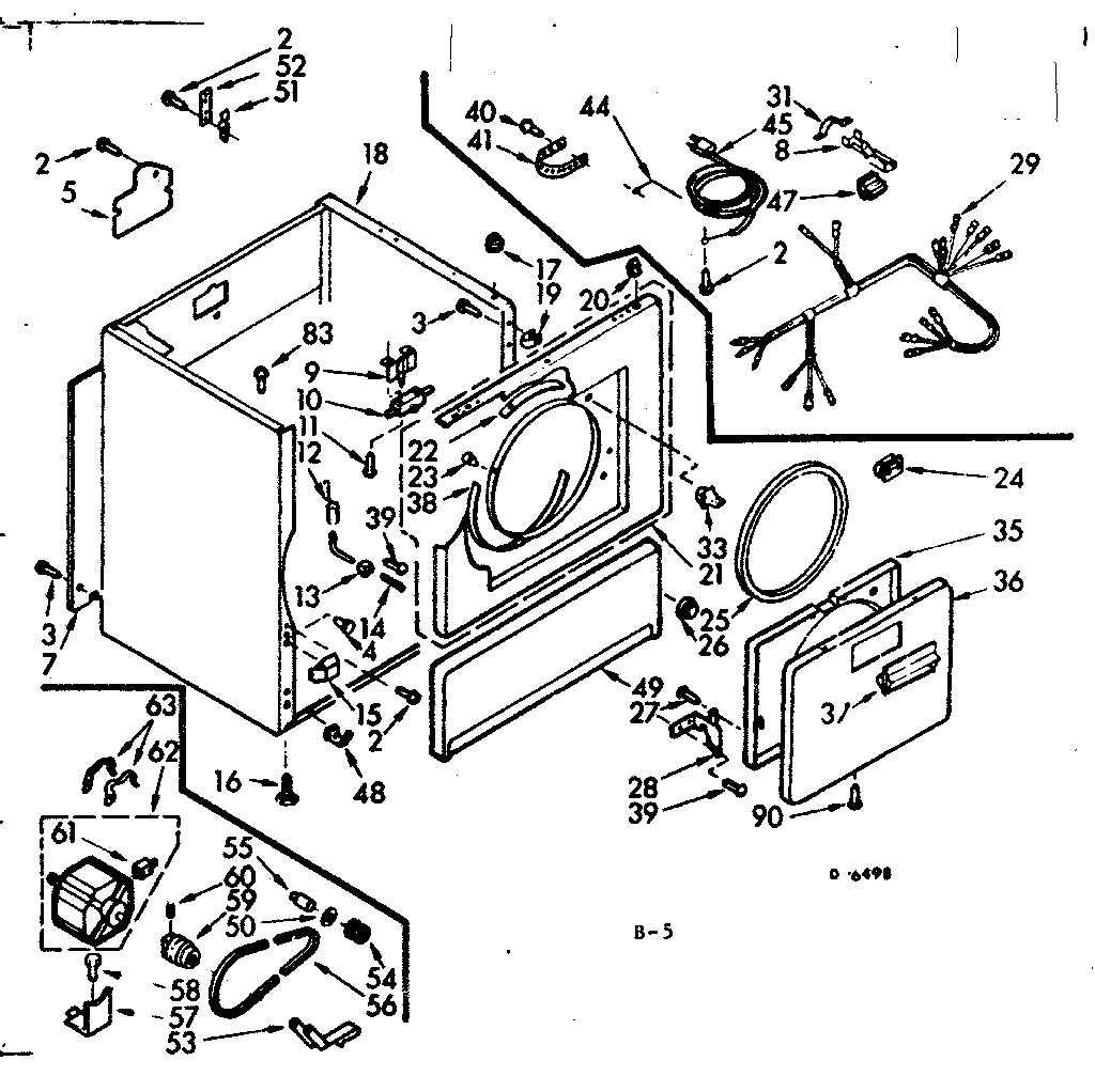 Kenmore 1107207210 cabinet assembly diagram