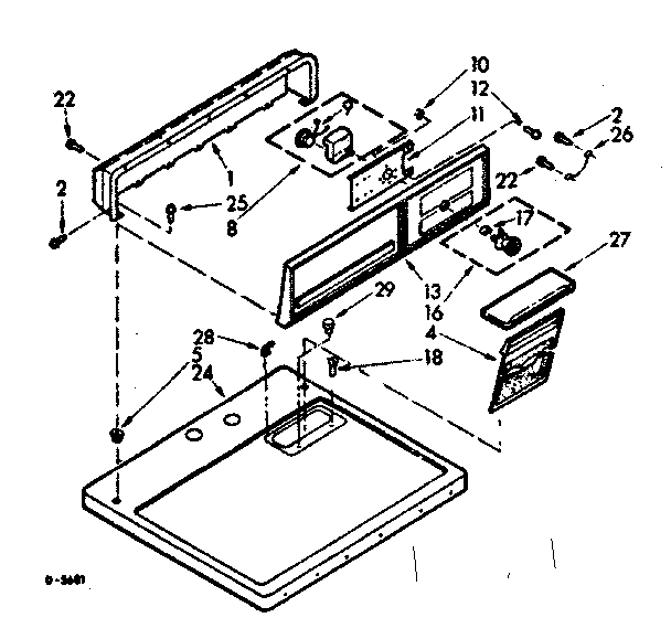 Kenmore 1107207210 top and console assembly diagram