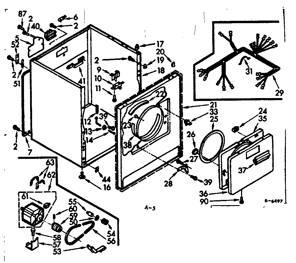 Kenmore 1107208210 cabinet assembly diagram