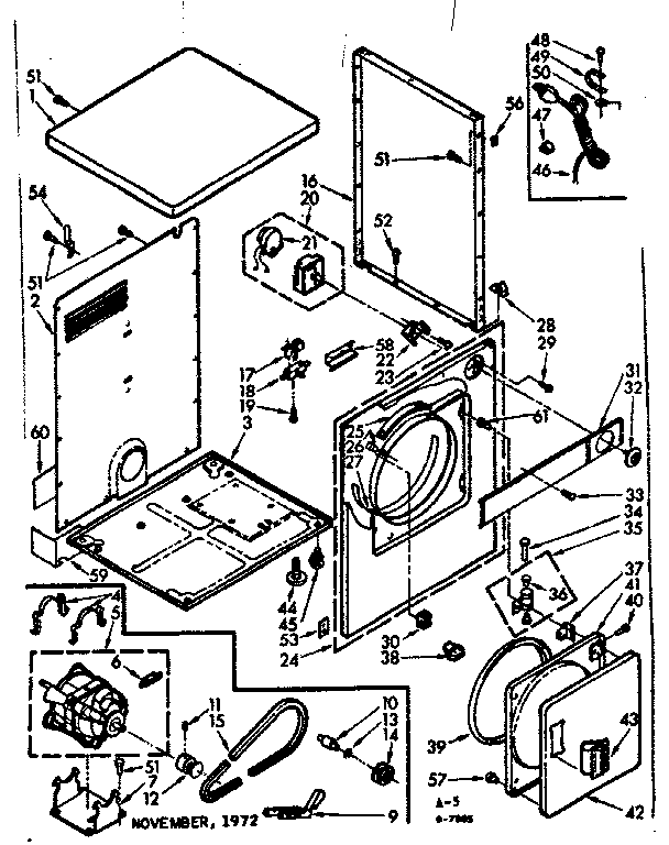 Kenmore 1107208301 cabinet assembly diagram