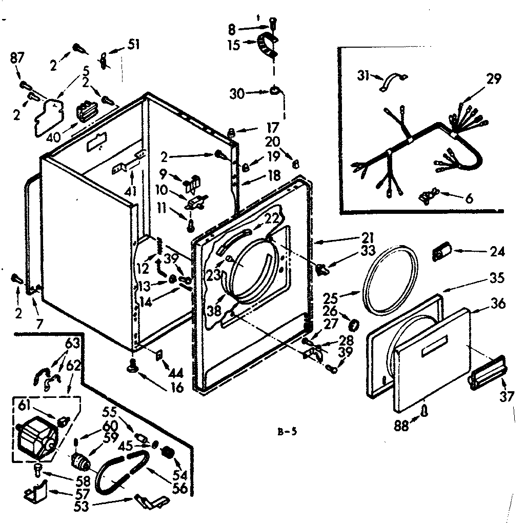 Kenmore 1107208610 cabinet assembly diagram