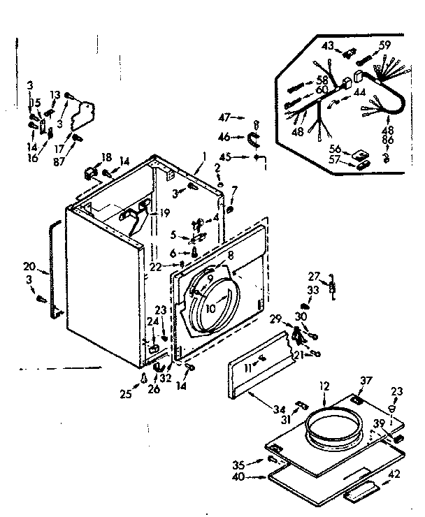 Kenmore 1107208800 cabinet parts diagram