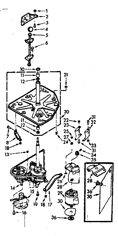 Kenmore 1107215650 drive system diagram