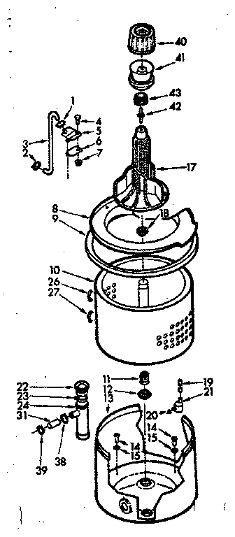 Kenmore 1107215650 tub and basket assembly diagram