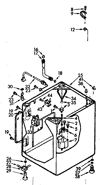 Kenmore 1107215670 cabinet parts diagram