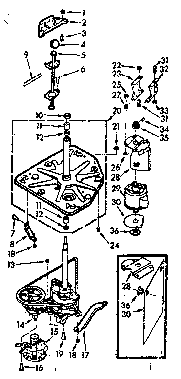 Kenmore 1107215670 drive system diagram