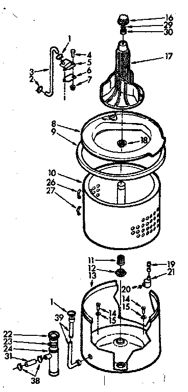 Kenmore 1107215670 tub and basket assembly diagram