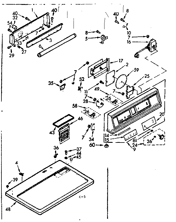Kenmore 1107218800 top and console assembly diagram