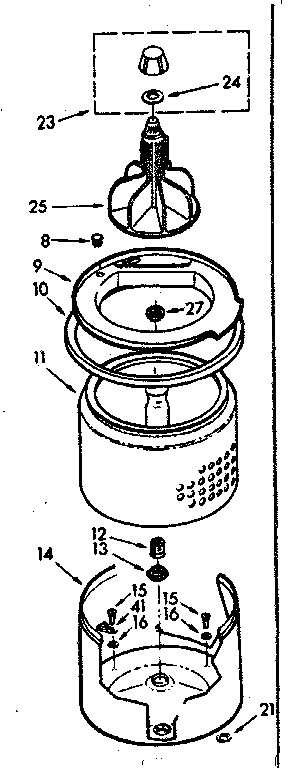 Kenmore 1107233100 tub and basket assembly diagram