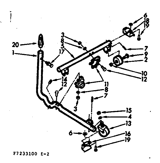 Kenmore 1107233100 caster assembly diagram
